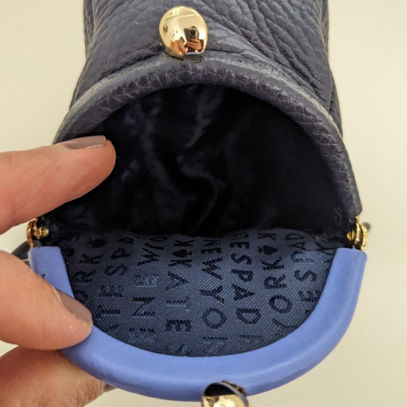 EUC! Kate Spade New York Off We Go Whale Kisslock Coin Purse In Dark Blue - Picture 11 of 12